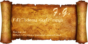 Földesy Gyöngyi névjegykártya
